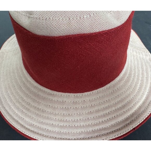 Chapeaux Motsch for Hermés Beige Burgundy Canvas Bucket Hat 56 - Picture 4 of 11